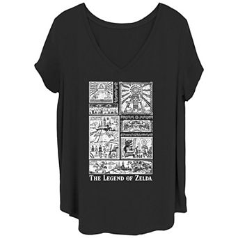 Juniors' Plus Size The Legend Of Zelda History Squares Graphic Tee