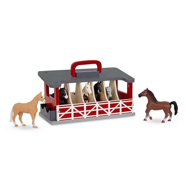 Terra by Battat Carry Go Wooden Horse Stable Playset