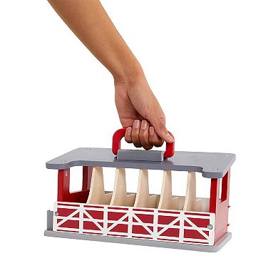 Terra by Battat Carry & Go Wooden Horse Stable Playset