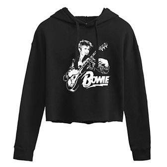 Juniors' David Bowie Punk Cropped Hoodie