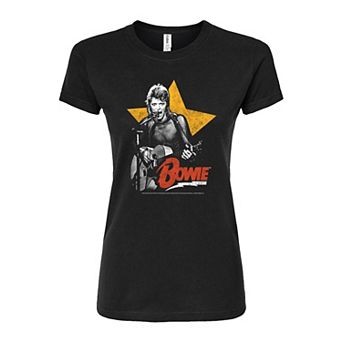 Juniors' David Bowie Guitar Fitted Tee