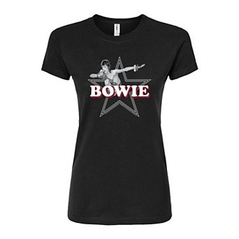Juniors' David Bowie Star Logo Fitted Tee
