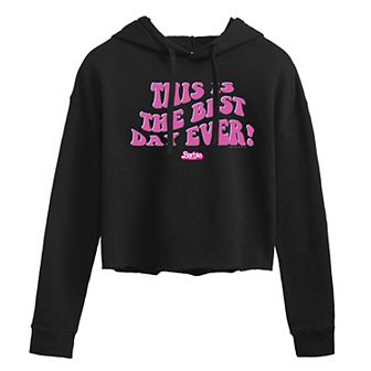 Juniors' Barbie The Movie Best Day Ever Cropped Hoodie