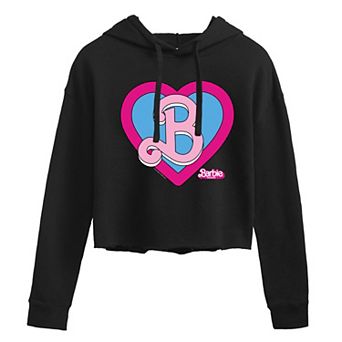 Juniors' Barbie The Movie Heart Cropped Hoodie