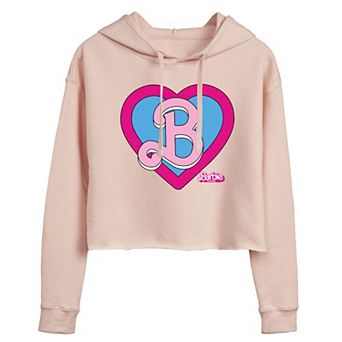 Juniors' Barbie The Movie Heart Cropped Hoodie