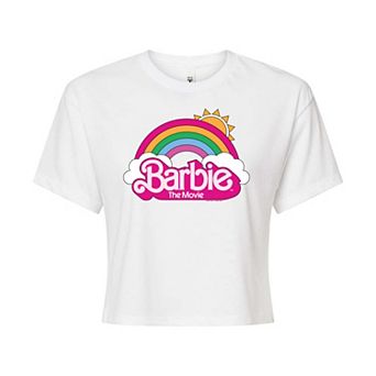 Juniors' Barbie The Movie Logo Cropped Tee