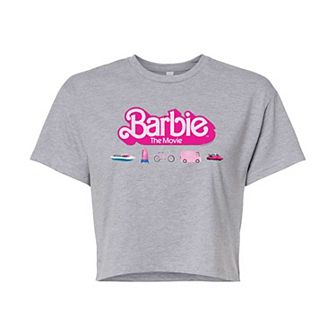 Juniors' Barbie The Movie Vehicles Cropped Tee