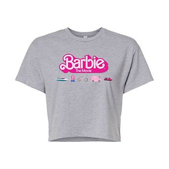 Juniors' Barbie The Movie Vehicles Cropped Tee