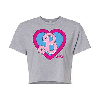 Juniors' Barbie The Movie Heart Cropped Tee