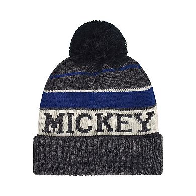 Disney's Mickey Mouse Striped Cuff Pom Beanie