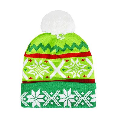 Elf Light-Up Pom Cuffed Beanie Hat