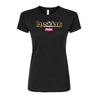 Juniors' Barbie The Movie President Fitted Tee
