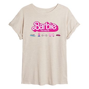 Juniors' Barbie The Movie Vehicles Oversized Tee