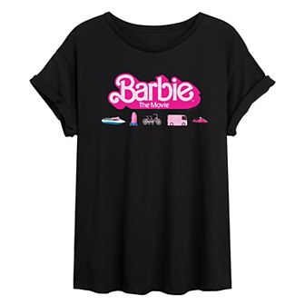 Juniors' Barbie The Movie Vehicles Oversized Tee