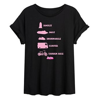 Juniors' Barbie The Movie Vehicles Oversized Tee