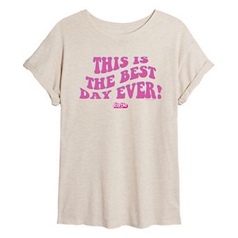 Juniors' Barbie The Movie Best Day Oversized Tee