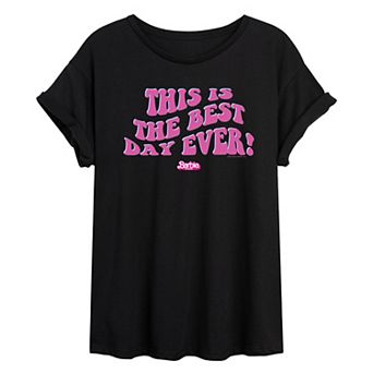 Juniors' Barbie The Movie Best Day Oversized Tee