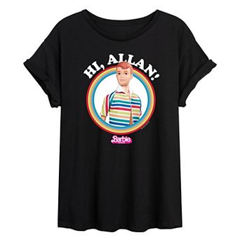 Juniors' Barbie The Movie Hi Allan Oversized Tee