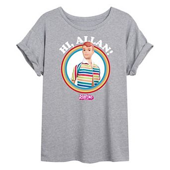Juniors' Barbie The Movie Hi Allan Oversized Tee