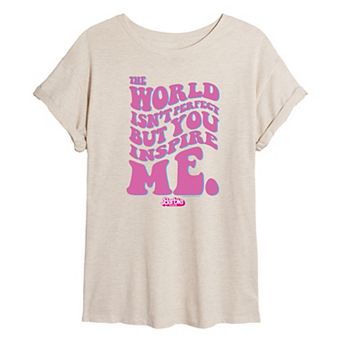 Juniors' Barbie The Movie Inspire Me Oversized Tee