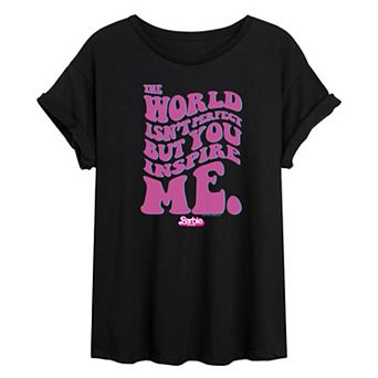 Juniors' Barbie The Movie Inspire Me Oversized Tee