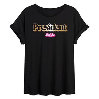 Juniors' Barbie The Movie President Oversized Tee