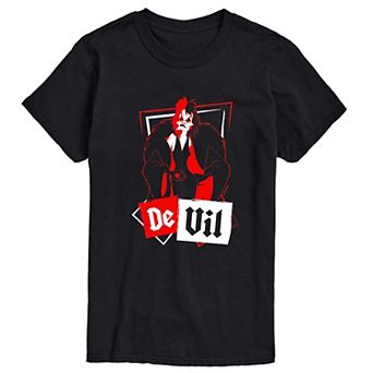 Disney Villains 101 Dalmatians De Vil Men's Graphic Tee