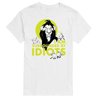 Disney Villains Lion King Men's I am Surrounded By Idiots Graphic Tee