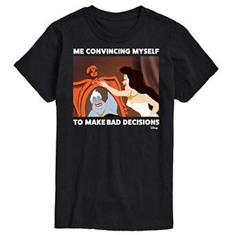 Disney Villains The Little Mermaid Ursula Men's Bad Decisions Graphic Tee