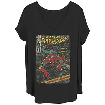 Juniors' Plus Size The Amazing Spiderman Comic Cover Graphic Tee