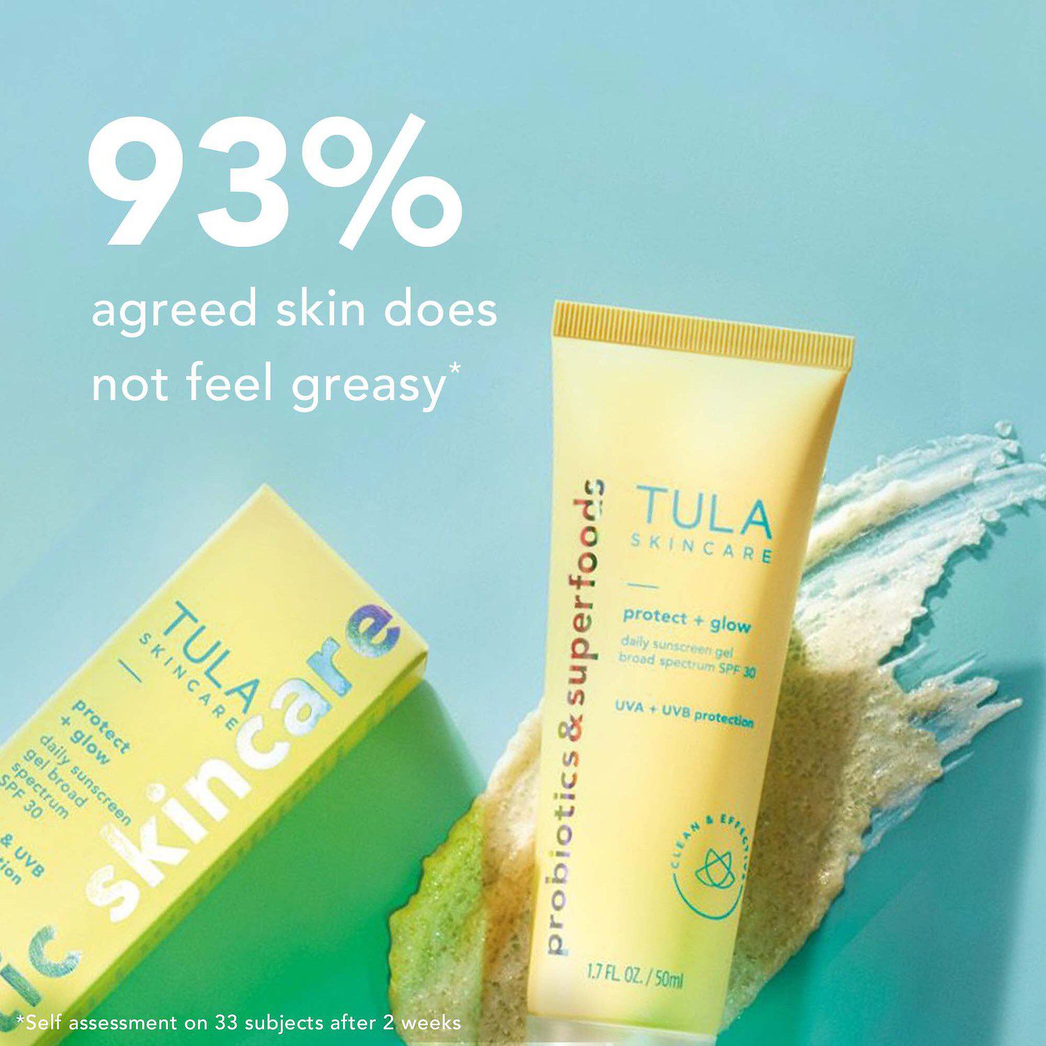 TULA Skincare Protect + Glow Daily Sunscreen Gel Broad Spectrum SPF 30