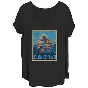 Juniors' Plus Size The Mandalorian Clan Of Two Poster Graphic Tee