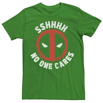 Men's Marvel Deadpool No One Cares Logo Graphic Tee