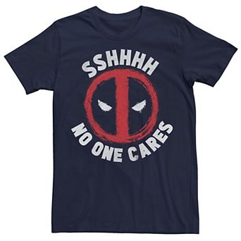Men's Marvel Deadpool No One Cares Logo Graphic Tee