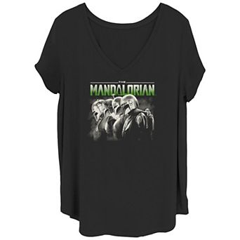 Juniors' Plus Size The Mandalorian Characters Line Up Graphic Tee