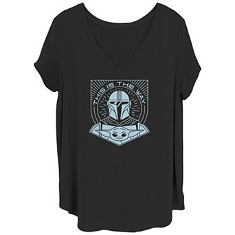 Juniors' Plus Size The Mandalorian Cartoon This Is The Way Graphic Tee