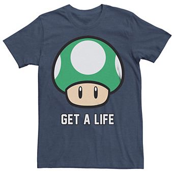 Men's Super Mario Bros 1-UP Mushroom Get a Life Graphic Tee