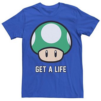 Men's Super Mario Bros 1-UP Mushroom Get a Life Graphic Tee