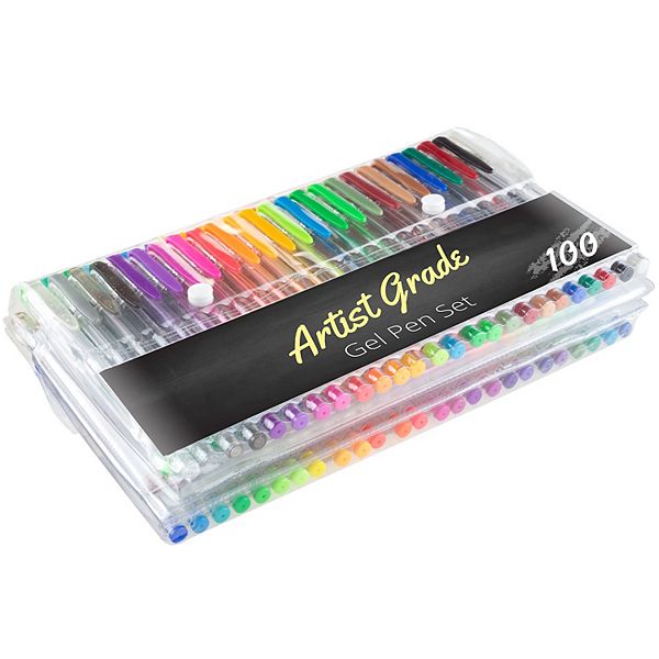 Glitter Gel Pens, 100 Color Glitter Pen Set for Making Cards, 30% More Ink