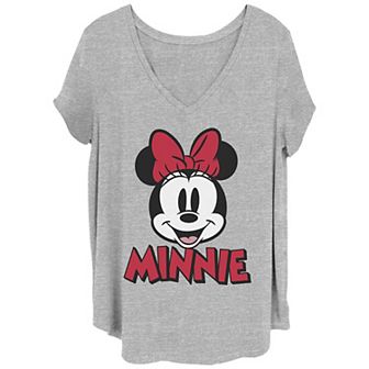 Juniors' Plus Size Minnie Mouse Happy Head Graphic Tee
