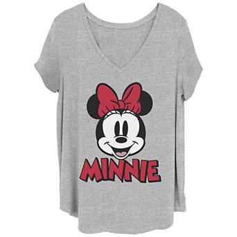 Juniors' Plus Size Minnie Mouse Happy Head Graphic Tee