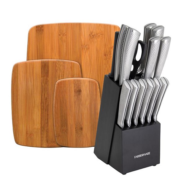 Farberware 18pc. Knife Block Set with Cutting Board Set
