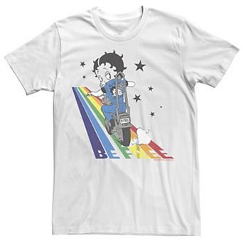 Juniors' Betty Boop Be Free Pride Biker Boyfriend Graphic Tee