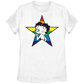 Juniors' Betty Boop Star Pride Kiss Graphic Tee