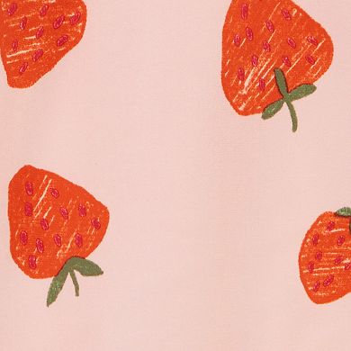 Baby Girl Carter's Allover Strawberry Print Ruffly One-Piece Rashguard Swimsuit