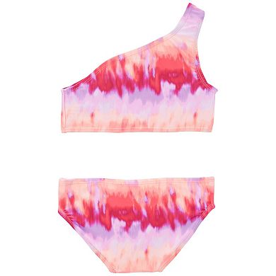 Girls 4-12 Carter's Tie-Dye One-Shoulder Swim Top & Swim Bottoms Set