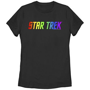 Juniors' Star Trek Pride Rainbow Logo Graphic Tee