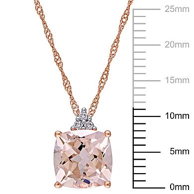 Stella Grace 14k Rose Gold Morganite & Diamond Accent Drop Pendant Necklace