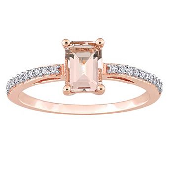 Stella Grace 10k Rose Gold Morganite & 1/10 Carat T.W. Diamond Engagement Ring