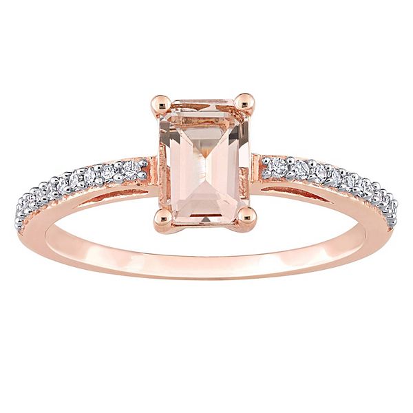 Stella Grace 10k Rose Gold Morganite & 1/4 Carat T.W. Diamond